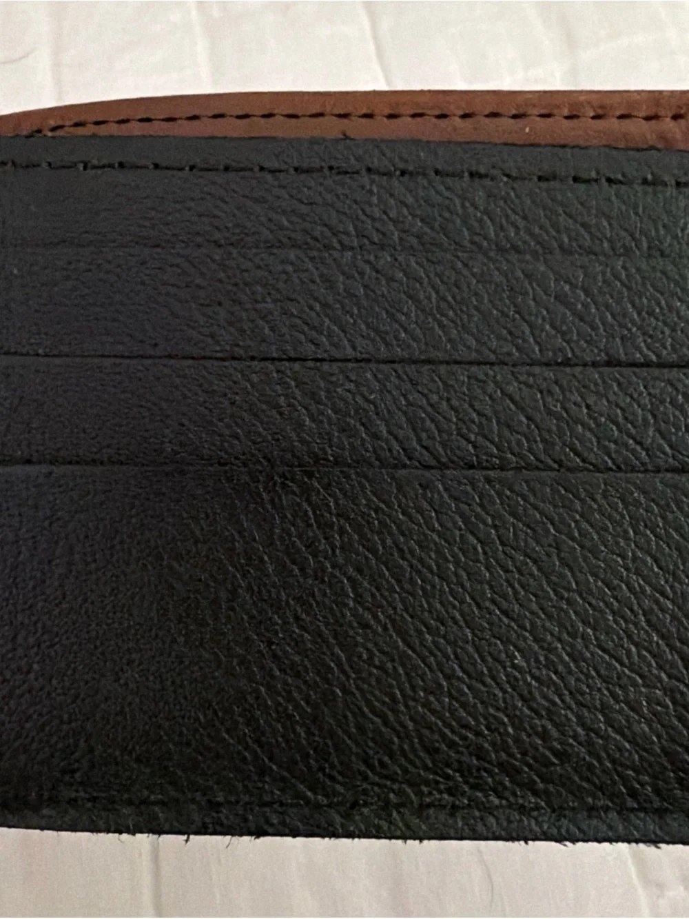 Bees Buzzing Handmade Leather Bifold Wallet Brown With Black Bees Credit Card
